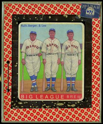 Picture, Helmar Brewing, R319-Helmar Card # 494, BABE RUTH (HOF), Wally Berger, Hal Lee, All bats down, Boston Braves